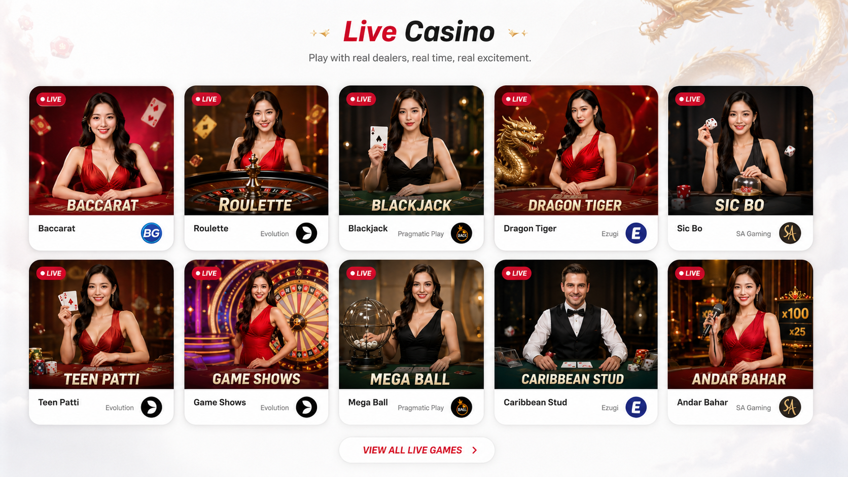 Longfu88 live casino games